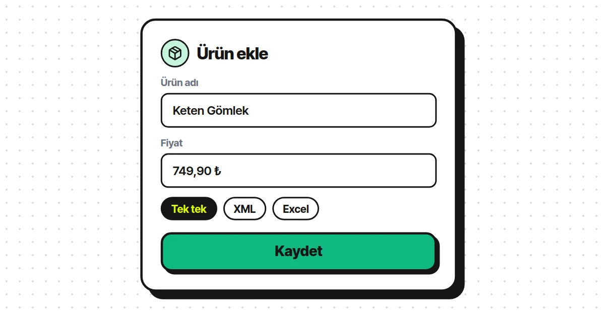 Ürünleri ekleyin