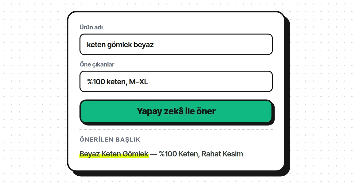 Başlık ve açıklama