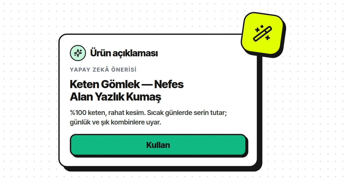 Metinde, görselde, raporda yapay zekâdan yardım alın.