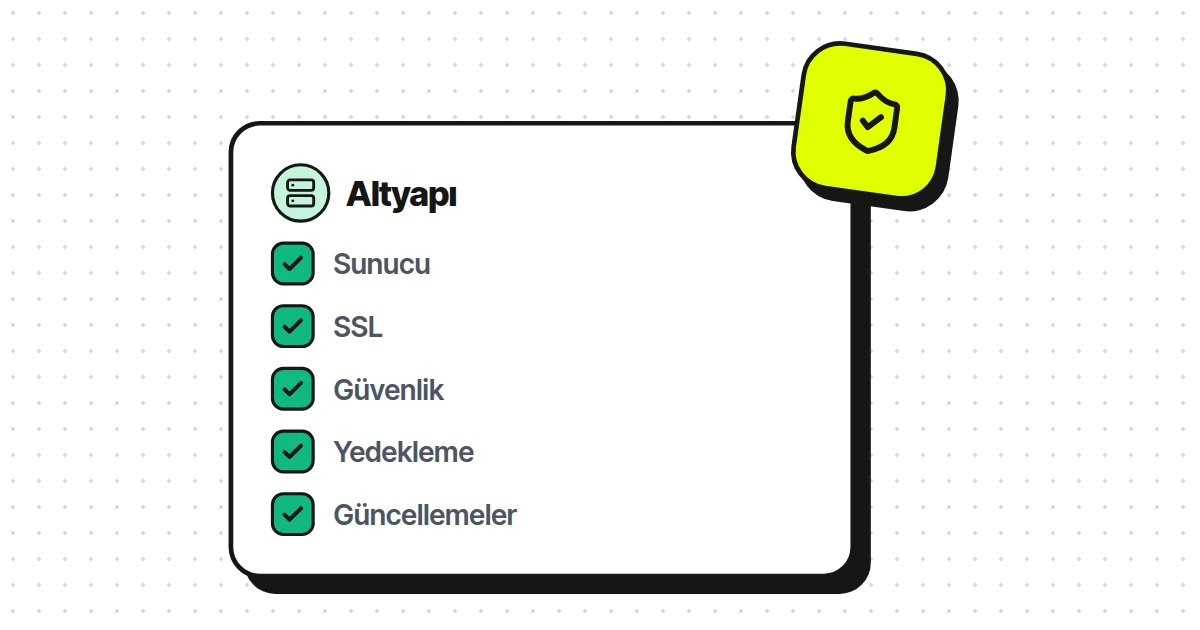 Yazılım, sunucu, bakım — hepsi bizde