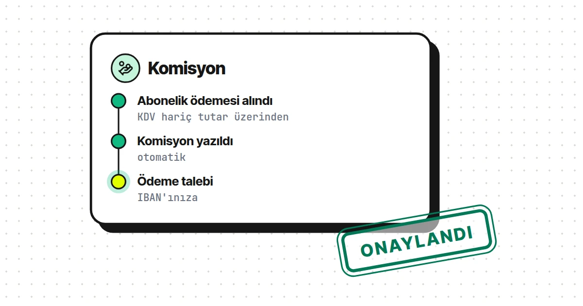 Komisyonunuz yazılır